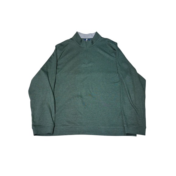 David Donahue Other - David Donahue Men's Green Heather 1/4 Zip Pullover Sweatshirt‎ XXL